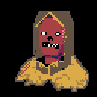 A cultist guy I made with picoCAD 2